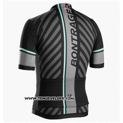 2016 Maillot Ciclismo Trek Bontrager Noir et Gris Manches Courtes et Cuissard